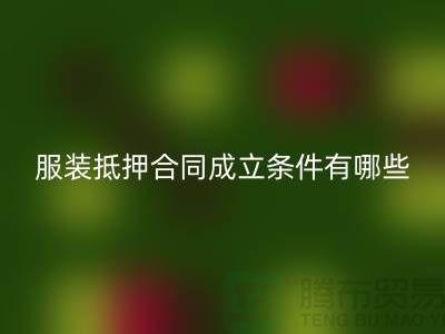 服装抵押合同成立条件有哪些规定和要求@AK官方网页版库存布料厂家