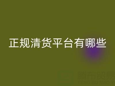 2025年正规清货平台有哪些app——推荐“上海腾布贸易”